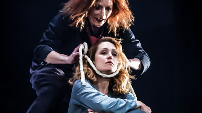 photo of two women on stage