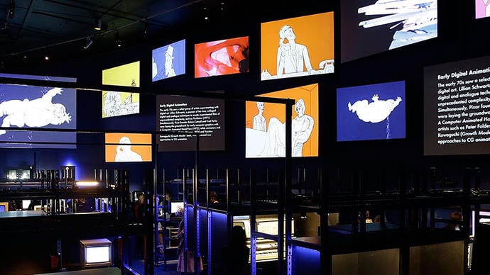 Photo of Digital Revolution installation at Barbican Centre