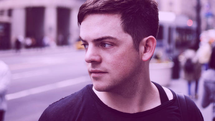 a great photo of music composer nico muhly somewhere in london 