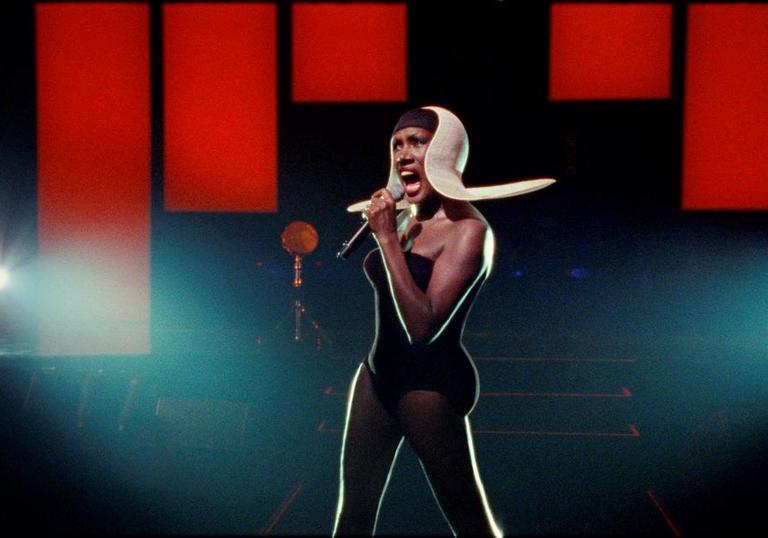 Photo of Grace Jones performing on stage