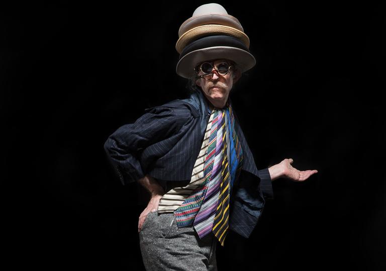 Martin Creed in a selection of hats