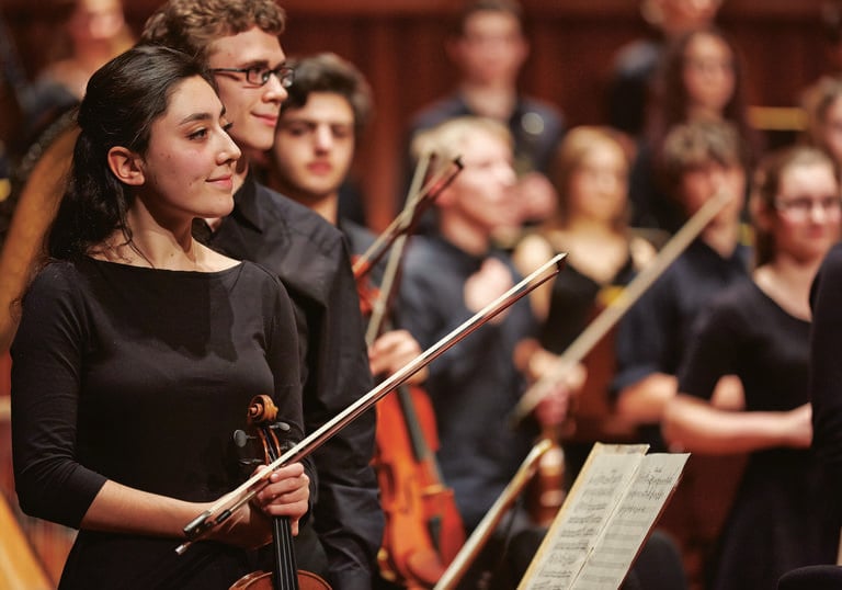 Junior Guildhall's Symphony Orchestra and String Ensembles perform