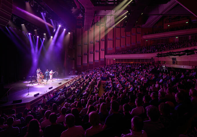 Nickel Creek performing in the Barbican Hall 