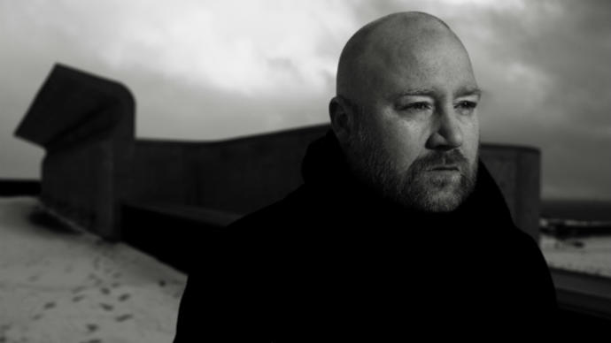 black and white photo of johann johannsson