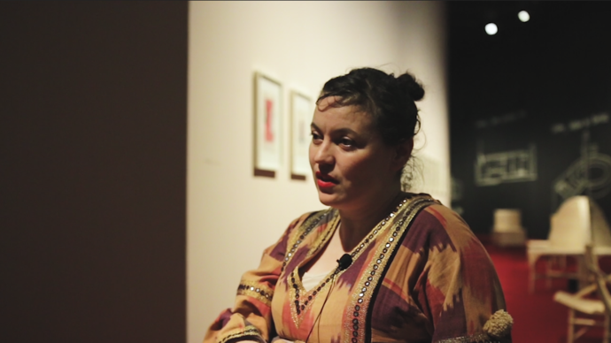 photo of yto barrada in her exhibition agadir