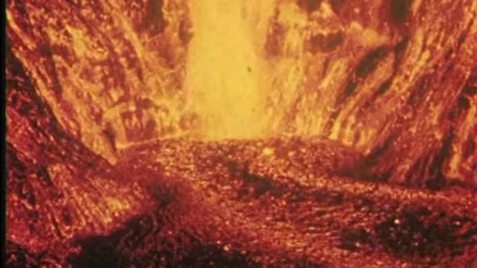 photo of exploding lava