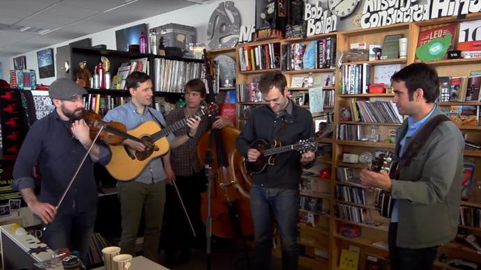 photo of punch brothers performing music at npr offices