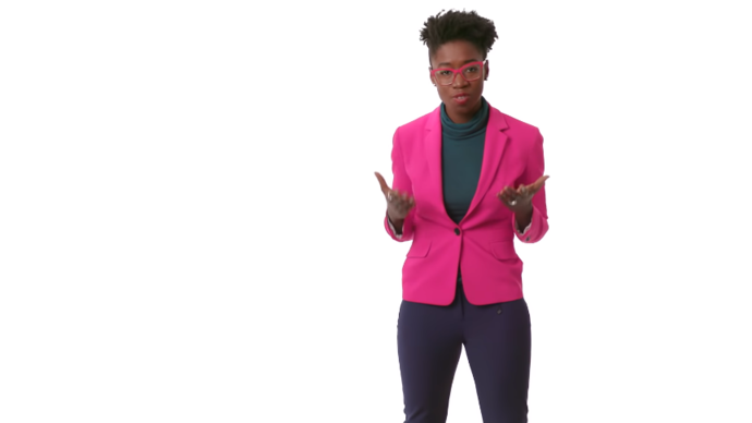 photo of Joy Buolamwini with a pink blazer