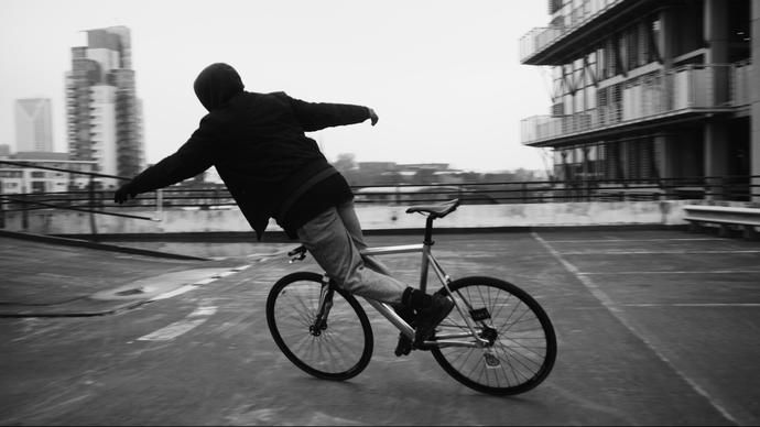 Boy on bicycle