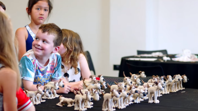 little boy and gromit sculptures