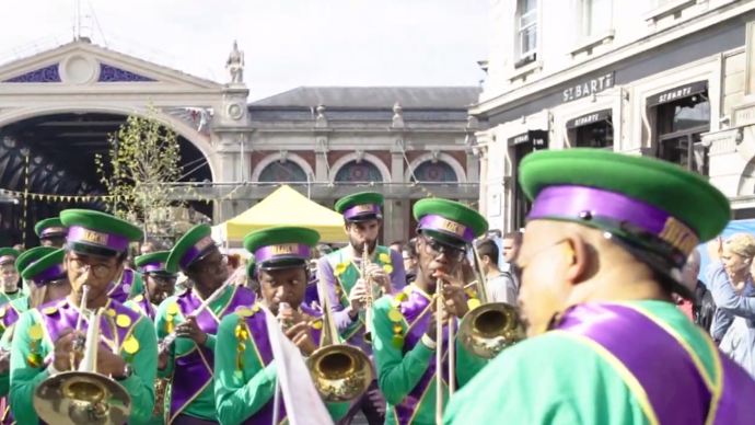 photos of marching band near farringdon