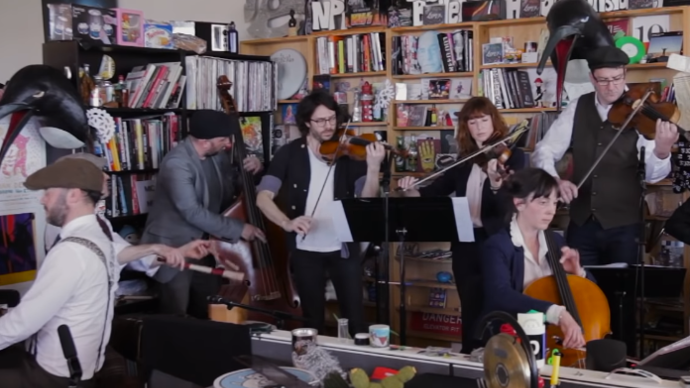 Photo of Penguin Cafe performing on NPR Music Tiny Desk Concert