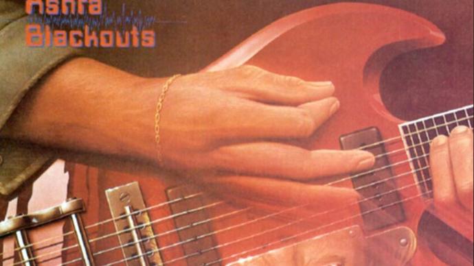 Photo of a painting of hand playing a guitar strings