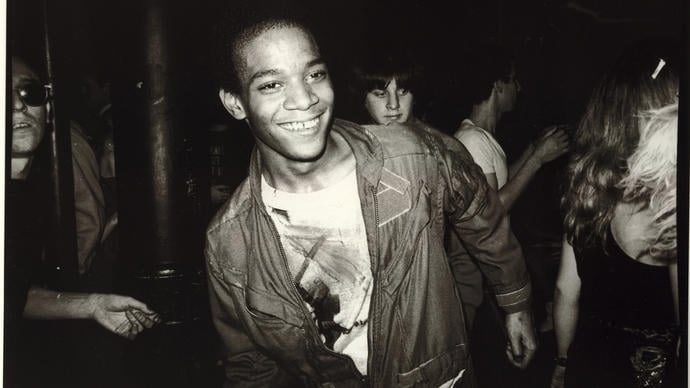 black and white photo of basquiat
