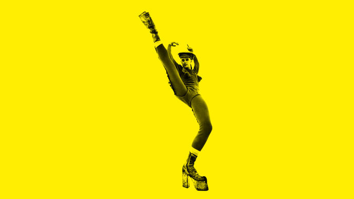 Yellow image with Michael Clark