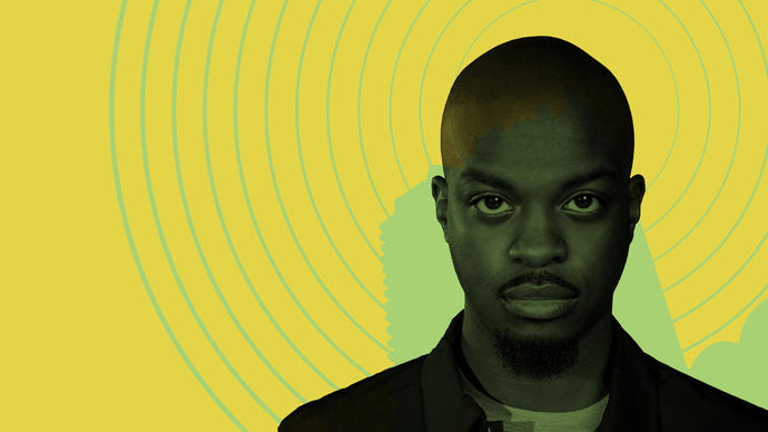 Image of George the Poet set against a yellow background