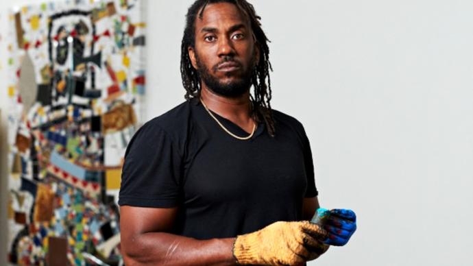 An image of Rashid Johnson in his studio 