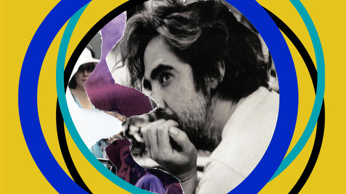 A collage of images, including a black and white image of Patrick Watson, with BBC SO branding around the outside of the image 