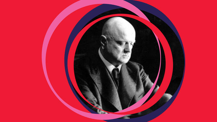 Black and white photo of Jean Sibelius