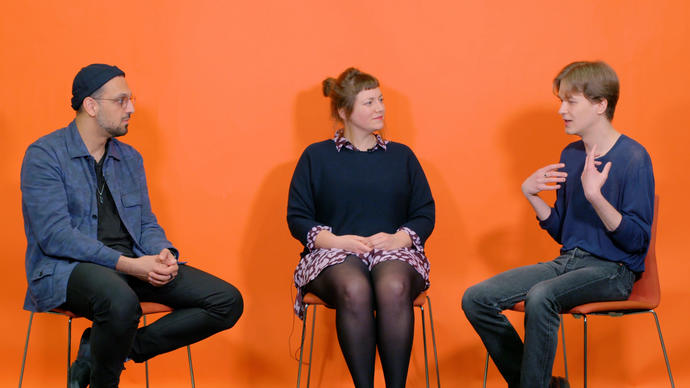 Abbas, Charlotte and Jan in conversation