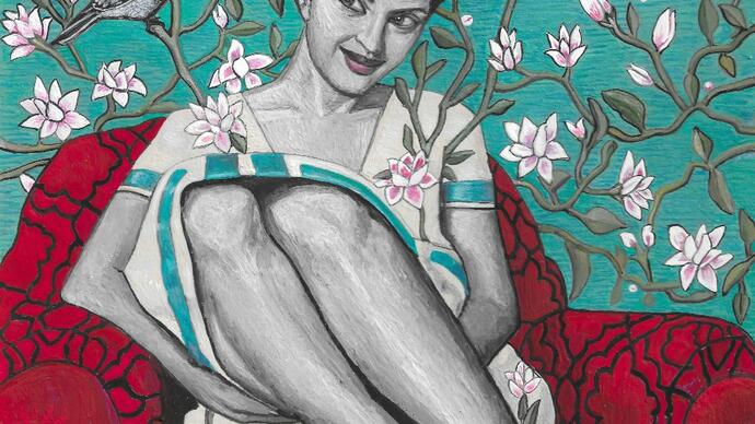 Soheila Sokhanvari, Wild at Heart (Portrait of Pouran Shapoori), 2019