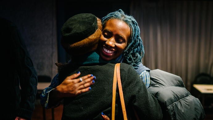 two people hugging