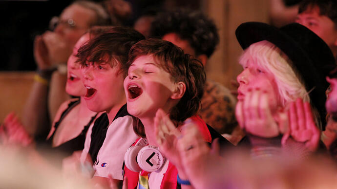 Kids have fun together in a joyous scene