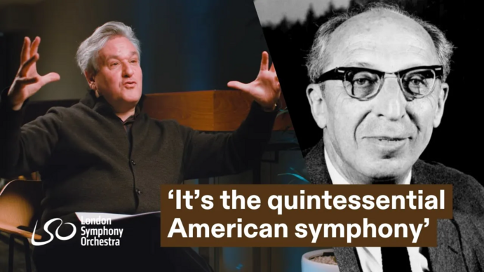 Thumbnail with text 'It's the quintessential American Symphony' featuring an image of Sir Antonio Pappano and Aaron Copland