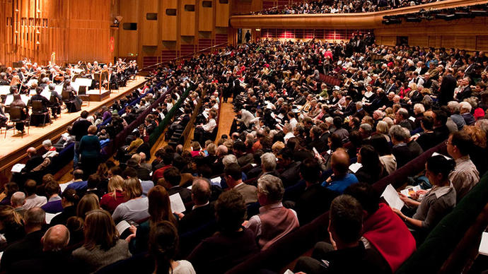 Photo of orchestra in the Barbican Hall