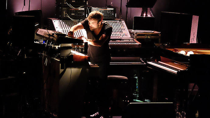 Photo of Nils Frahm performing at the Barbican