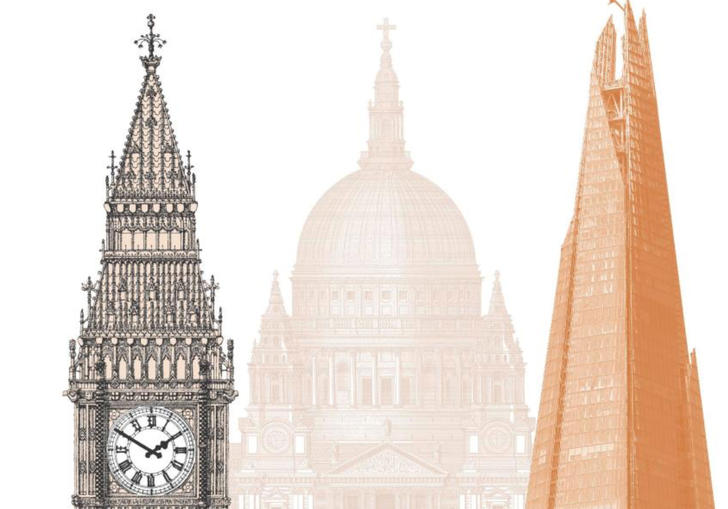 Illustration of London landmarks