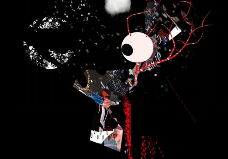 A still from Figure Study II by Jon Gillie, part of Edge of Frame: Particles in Space