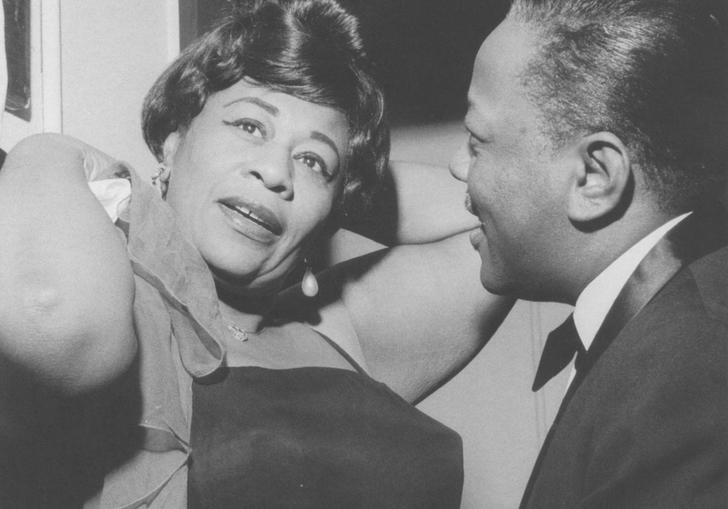 Image of Ella Fitzgerald for Barbican Centre Women in Jazz Music Library Exhibition in collaboration with National Jazz Archive