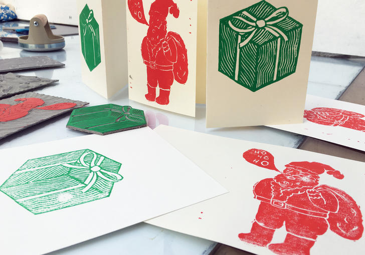 Image of christmas card making with Jamie Temple