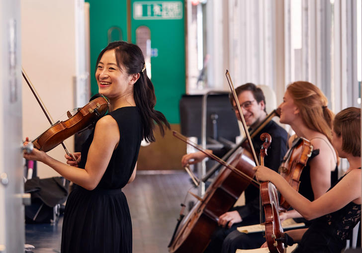 Strings musicians from the Guildhall School perform at the Barbican