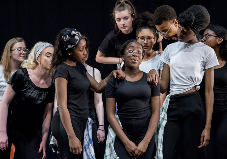 Young people on stage