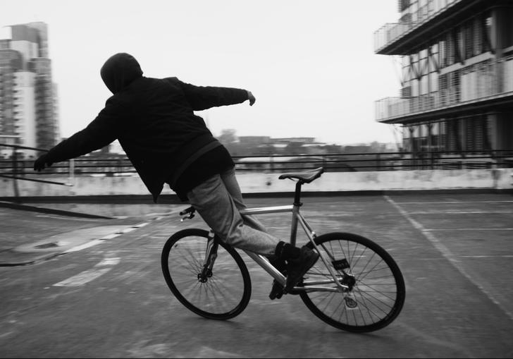 Boy on bicycle