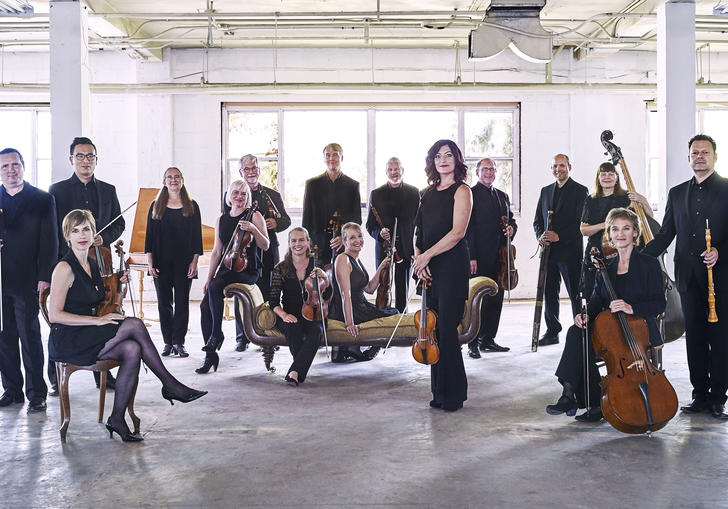 Tafelmusik ensemble in warehouse