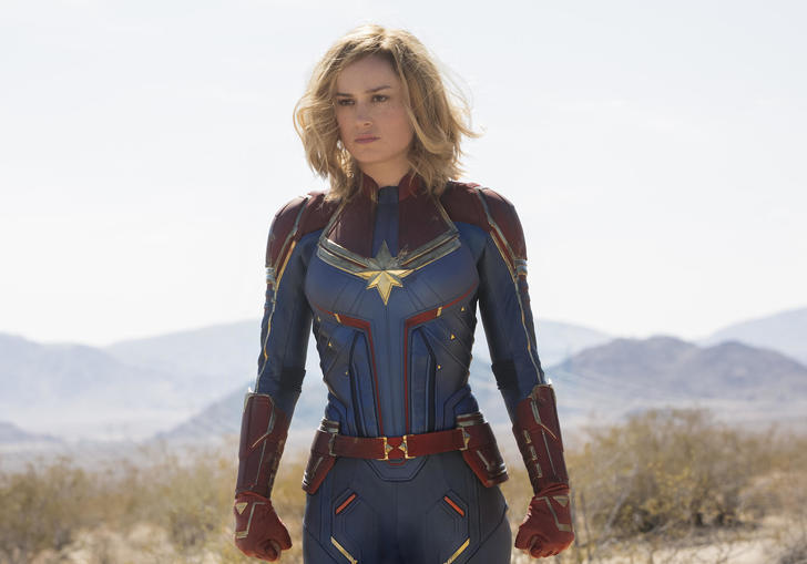 Shot of Brie Larson as Captain Marvel