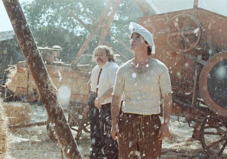 A young Lazzaro in a shipping yard bemused at the snow