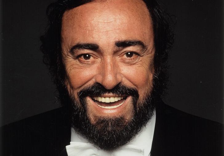 Image of smiling Pavarotti in bow tie