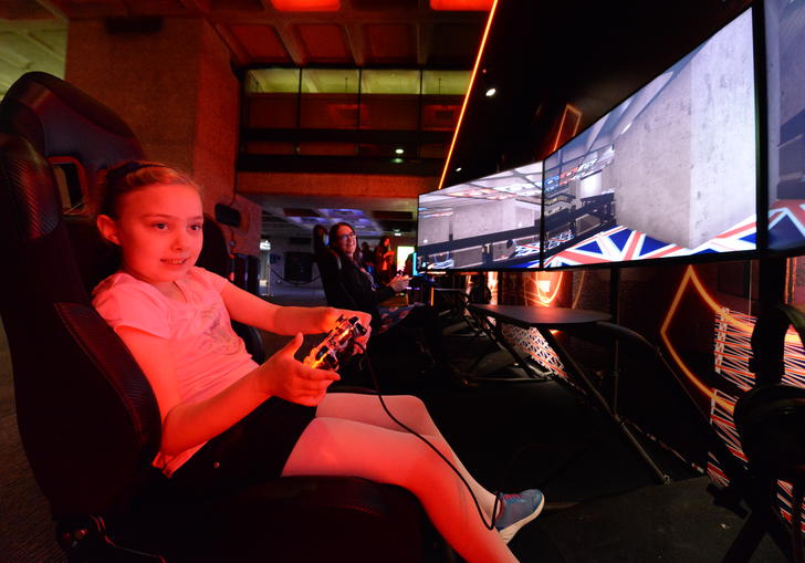 Girl playing computer games