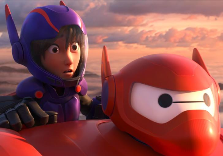 kid on the back of Big Hero 6 both dressed up in armour