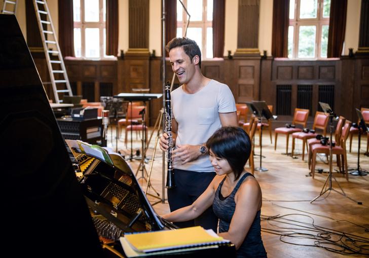 Andreas Ottensamer and Yuja Wang at a piano