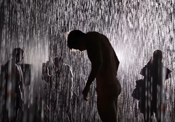 photo of people in the rain