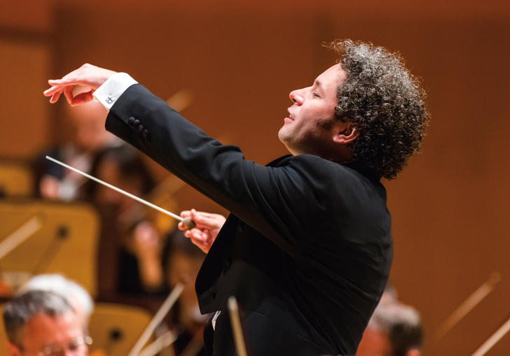 Gustavo conducting with great vigour