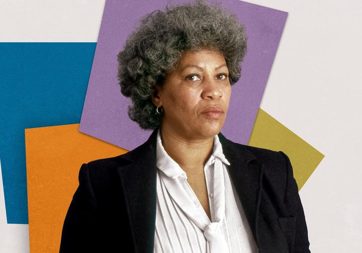 Toni Morrison looks towards the camera