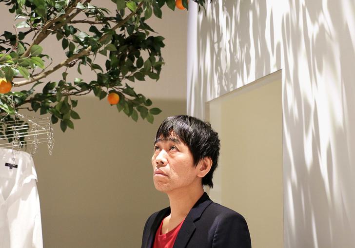photo of ryue nishizawa looking up at an orange tree