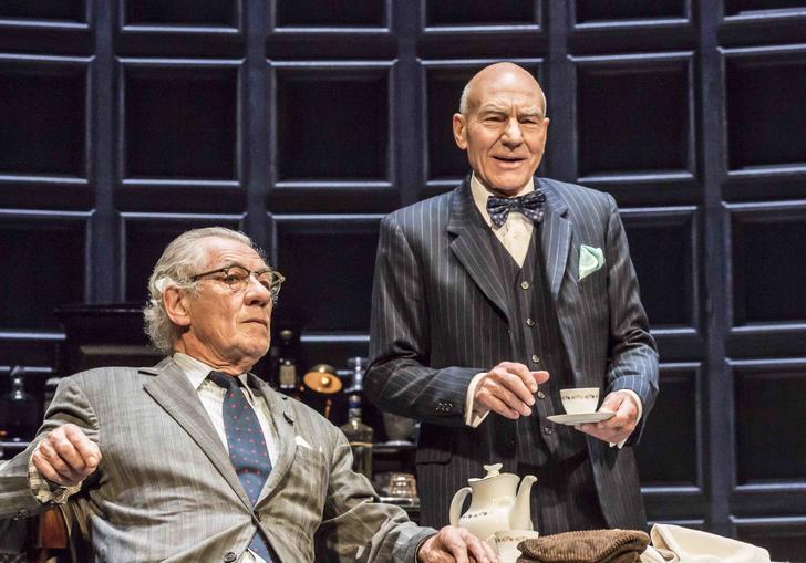 Sir Patrick Stewart and Sir Ian McKellen act on stage together in No Man's Land