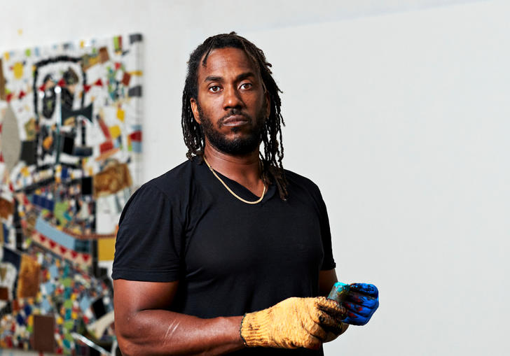 Photo of Rashid Johnson in his studio